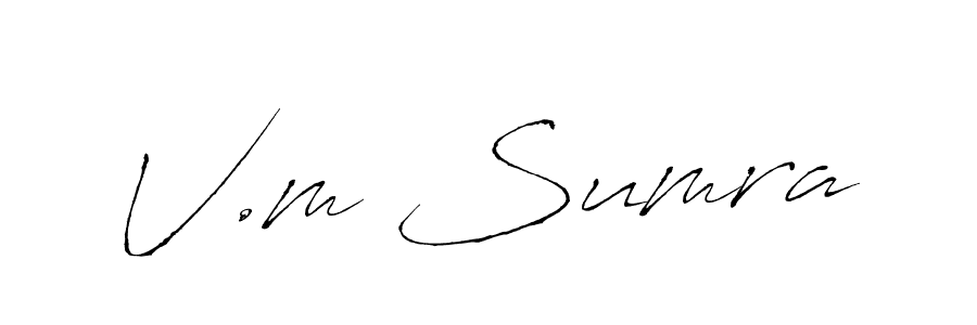V.m Sumra stylish signature style. Best Handwritten Sign (Antro_Vectra) for my name. Handwritten Signature Collection Ideas for my name V.m Sumra. V.m Sumra signature style 6 images and pictures png