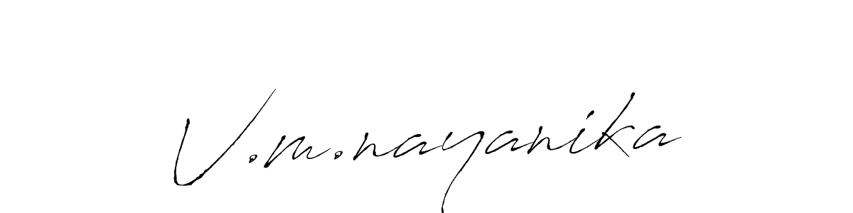 V.m.nayanika stylish signature style. Best Handwritten Sign (Antro_Vectra) for my name. Handwritten Signature Collection Ideas for my name V.m.nayanika. V.m.nayanika signature style 6 images and pictures png