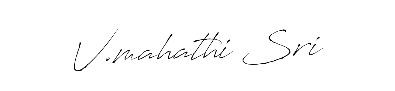 Make a beautiful signature design for name V.mahathi Sri. With this signature (Antro_Vectra) style, you can create a handwritten signature for free. V.mahathi Sri signature style 6 images and pictures png