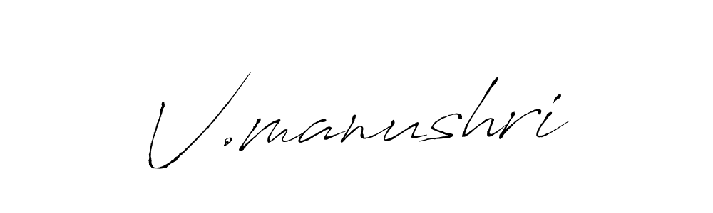 How to make V.manushri signature? Antro_Vectra is a professional autograph style. Create handwritten signature for V.manushri name. V.manushri signature style 6 images and pictures png