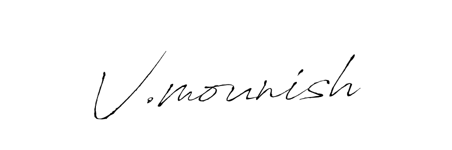 It looks lik you need a new signature style for name V.mounish. Design unique handwritten (Antro_Vectra) signature with our free signature maker in just a few clicks. V.mounish signature style 6 images and pictures png