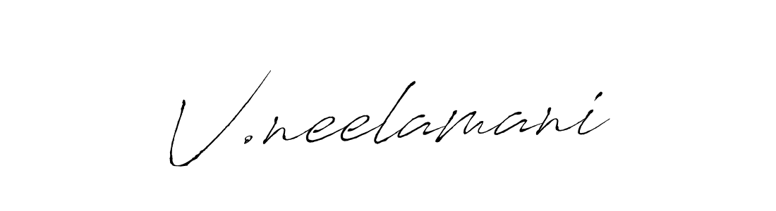 Design your own signature with our free online signature maker. With this signature software, you can create a handwritten (Antro_Vectra) signature for name V.neelamani. V.neelamani signature style 6 images and pictures png