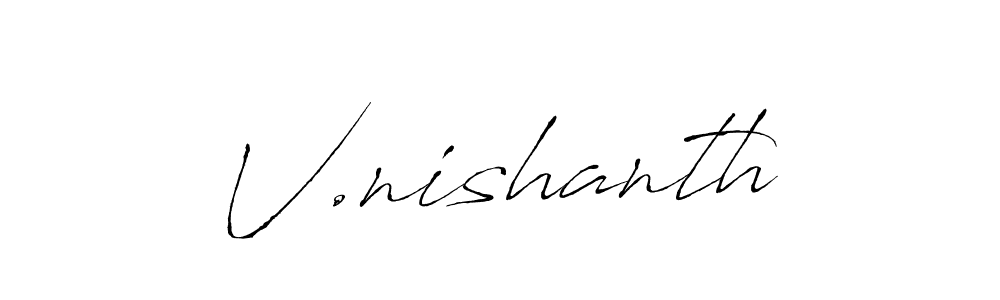 Use a signature maker to create a handwritten signature online. With this signature software, you can design (Antro_Vectra) your own signature for name V.nishanth. V.nishanth signature style 6 images and pictures png