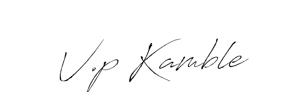 Make a beautiful signature design for name V.p Kamble. With this signature (Antro_Vectra) style, you can create a handwritten signature for free. V.p Kamble signature style 6 images and pictures png