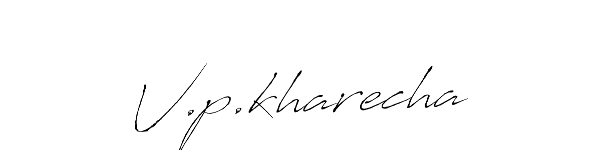 Make a beautiful signature design for name V.p.kharecha. With this signature (Antro_Vectra) style, you can create a handwritten signature for free. V.p.kharecha signature style 6 images and pictures png