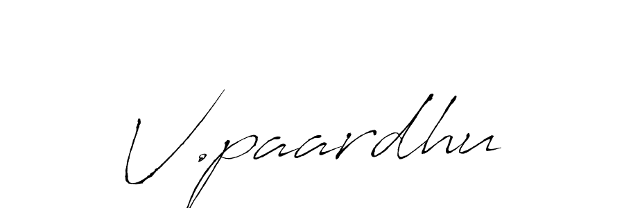 Create a beautiful signature design for name V.paardhu. With this signature (Antro_Vectra) fonts, you can make a handwritten signature for free. V.paardhu signature style 6 images and pictures png