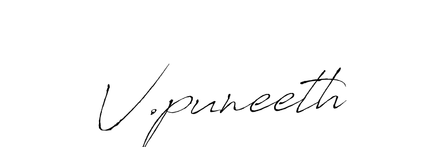 Use a signature maker to create a handwritten signature online. With this signature software, you can design (Antro_Vectra) your own signature for name V.puneeth. V.puneeth signature style 6 images and pictures png