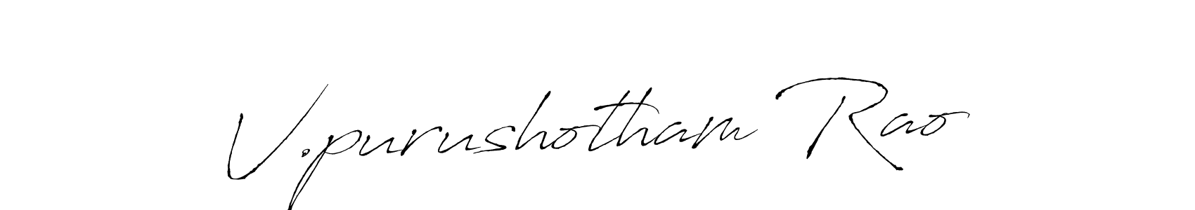 How to make V.purushotham Rao name signature. Use Antro_Vectra style for creating short signs online. This is the latest handwritten sign. V.purushotham Rao signature style 6 images and pictures png