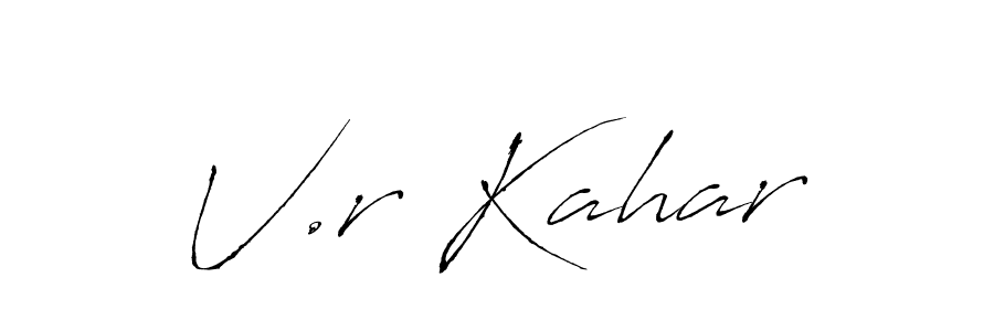 Also You can easily find your signature by using the search form. We will create V.r Kahar name handwritten signature images for you free of cost using Antro_Vectra sign style. V.r Kahar signature style 6 images and pictures png