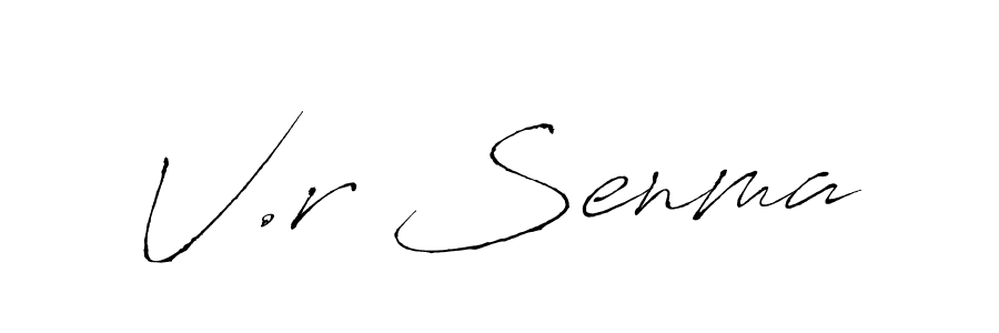 Design your own signature with our free online signature maker. With this signature software, you can create a handwritten (Antro_Vectra) signature for name V.r Senma. V.r Senma signature style 6 images and pictures png