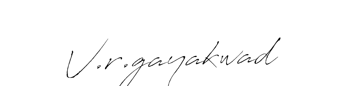 Make a beautiful signature design for name V.r.gayakwad. With this signature (Antro_Vectra) style, you can create a handwritten signature for free. V.r.gayakwad signature style 6 images and pictures png