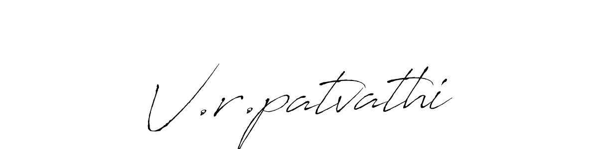 How to make V.r.patvathi name signature. Use Antro_Vectra style for creating short signs online. This is the latest handwritten sign. V.r.patvathi signature style 6 images and pictures png