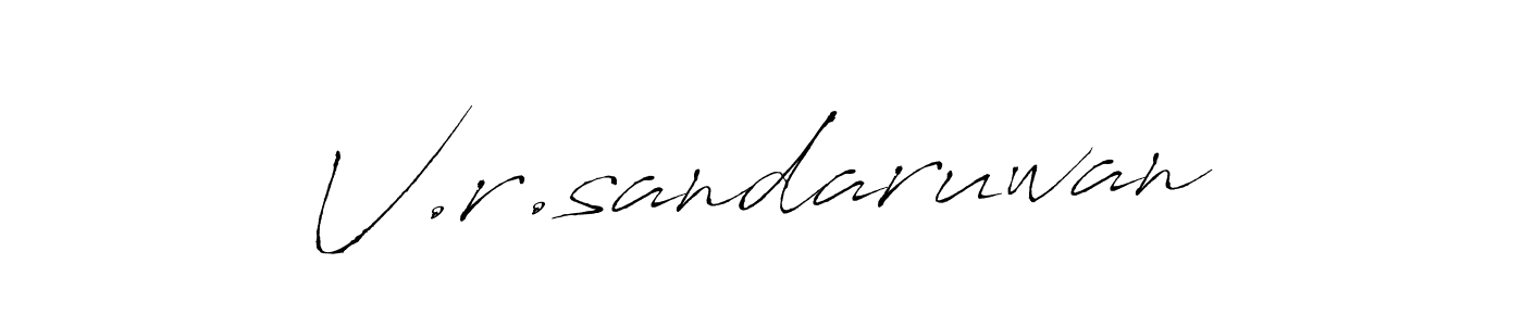 Create a beautiful signature design for name V.r.sandaruwan. With this signature (Antro_Vectra) fonts, you can make a handwritten signature for free. V.r.sandaruwan signature style 6 images and pictures png