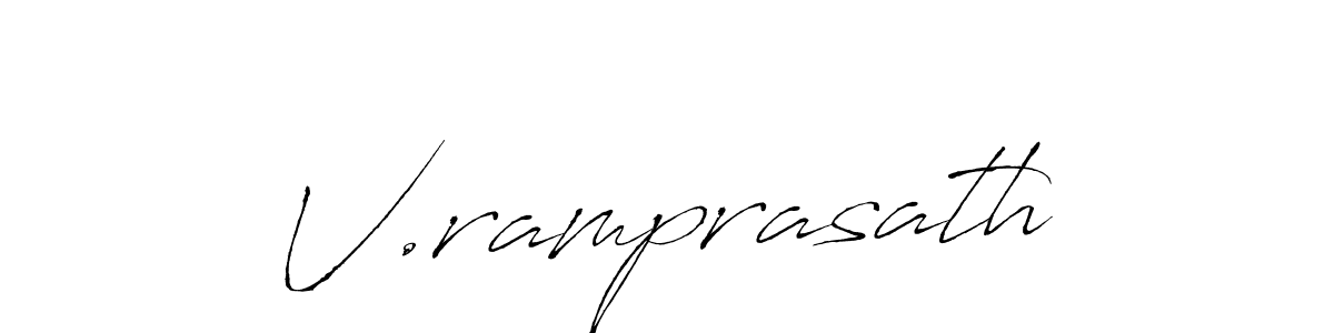Use a signature maker to create a handwritten signature online. With this signature software, you can design (Antro_Vectra) your own signature for name V.ramprasath. V.ramprasath signature style 6 images and pictures png