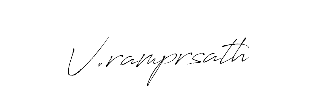 The best way (Antro_Vectra) to make a short signature is to pick only two or three words in your name. The name V.ramprsath include a total of six letters. For converting this name. V.ramprsath signature style 6 images and pictures png