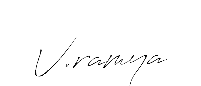 Create a beautiful signature design for name V.ramya. With this signature (Antro_Vectra) fonts, you can make a handwritten signature for free. V.ramya signature style 6 images and pictures png