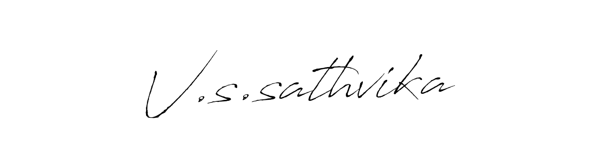 Antro_Vectra is a professional signature style that is perfect for those who want to add a touch of class to their signature. It is also a great choice for those who want to make their signature more unique. Get V.s.sathvika name to fancy signature for free. V.s.sathvika signature style 6 images and pictures png