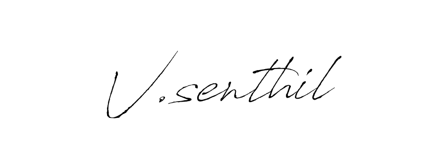 Use a signature maker to create a handwritten signature online. With this signature software, you can design (Antro_Vectra) your own signature for name V.senthil. V.senthil signature style 6 images and pictures png