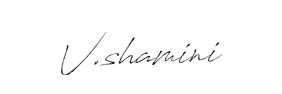 Design your own signature with our free online signature maker. With this signature software, you can create a handwritten (Antro_Vectra) signature for name V.shamini. V.shamini signature style 6 images and pictures png