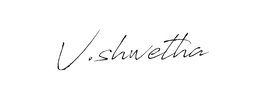 The best way (Antro_Vectra) to make a short signature is to pick only two or three words in your name. The name V.shwetha include a total of six letters. For converting this name. V.shwetha signature style 6 images and pictures png