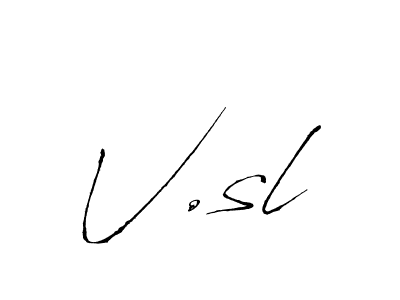 Create a beautiful signature design for name V.sl. With this signature (Antro_Vectra) fonts, you can make a handwritten signature for free. V.sl signature style 6 images and pictures png