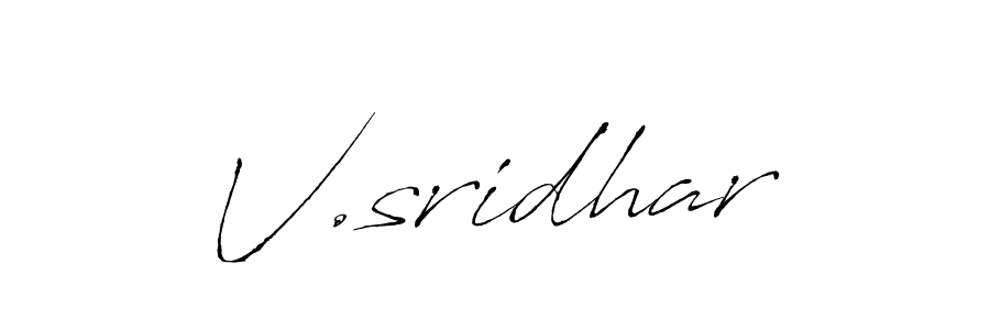 The best way (Antro_Vectra) to make a short signature is to pick only two or three words in your name. The name V.sridhar include a total of six letters. For converting this name. V.sridhar signature style 6 images and pictures png