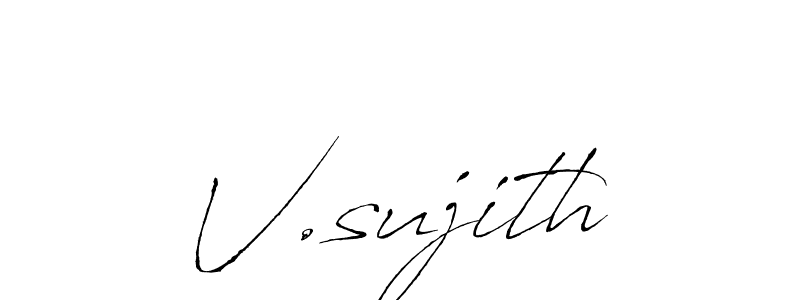 How to make V.sujith name signature. Use Antro_Vectra style for creating short signs online. This is the latest handwritten sign. V.sujith signature style 6 images and pictures png