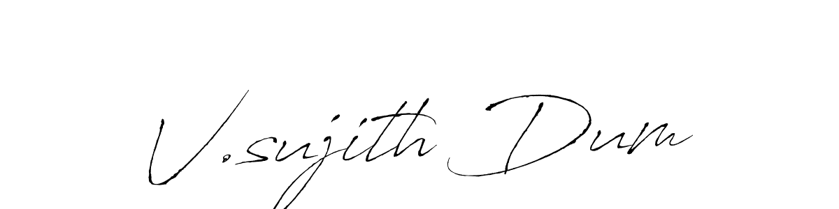This is the best signature style for the V.sujith Dum name. Also you like these signature font (Antro_Vectra). Mix name signature. V.sujith Dum signature style 6 images and pictures png