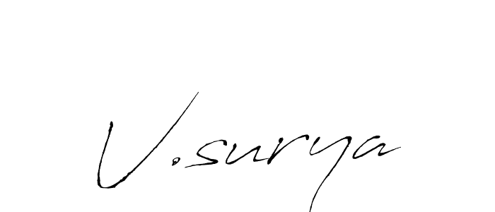 Also we have V.surya name is the best signature style. Create professional handwritten signature collection using Antro_Vectra autograph style. V.surya signature style 6 images and pictures png