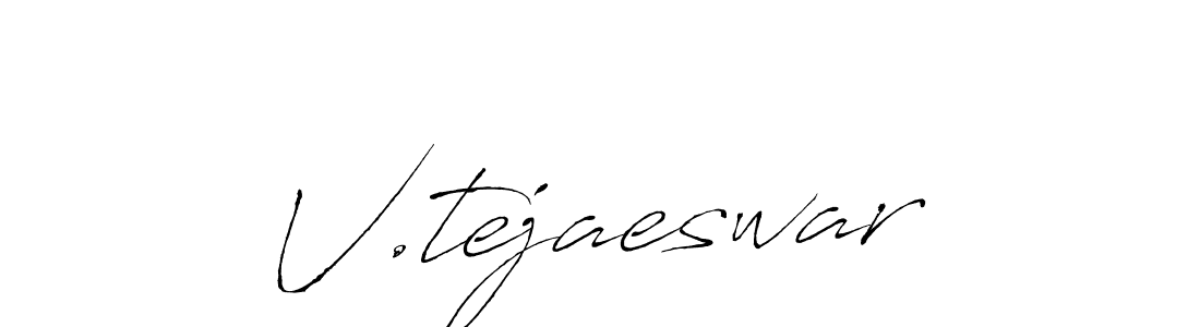 The best way (Antro_Vectra) to make a short signature is to pick only two or three words in your name. The name V.tejaeswar include a total of six letters. For converting this name. V.tejaeswar signature style 6 images and pictures png