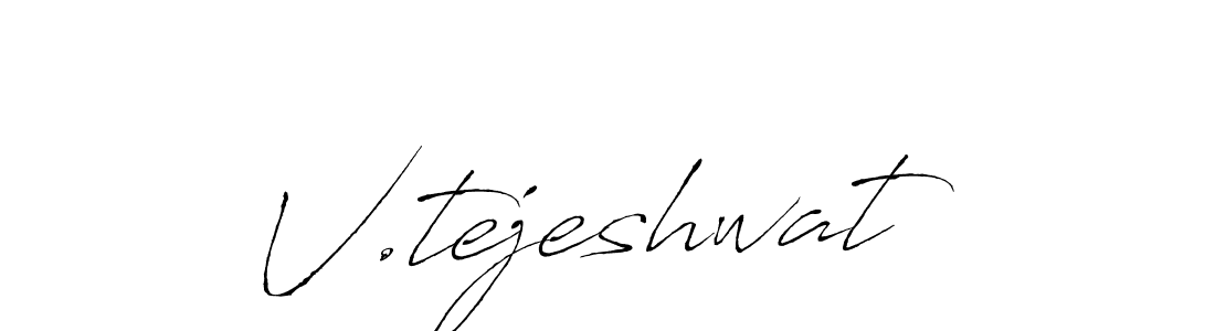 The best way (Antro_Vectra) to make a short signature is to pick only two or three words in your name. The name V.tejeshwat include a total of six letters. For converting this name. V.tejeshwat signature style 6 images and pictures png