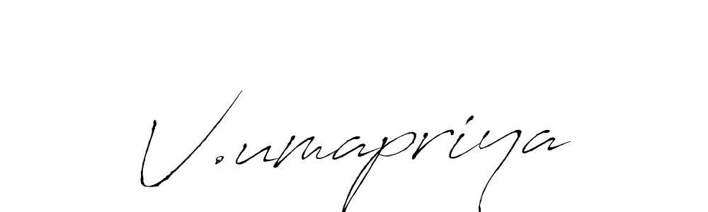 How to make V.umapriya name signature. Use Antro_Vectra style for creating short signs online. This is the latest handwritten sign. V.umapriya signature style 6 images and pictures png