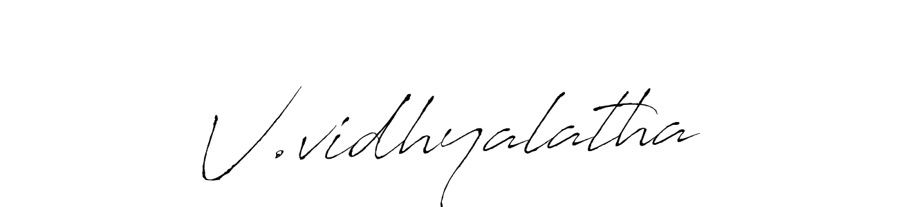 The best way (Antro_Vectra) to make a short signature is to pick only two or three words in your name. The name V.vidhyalatha include a total of six letters. For converting this name. V.vidhyalatha signature style 6 images and pictures png