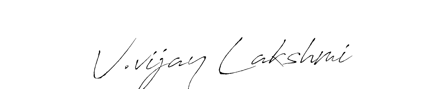 Create a beautiful signature design for name V.vijay Lakshmi. With this signature (Antro_Vectra) fonts, you can make a handwritten signature for free. V.vijay Lakshmi signature style 6 images and pictures png