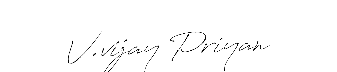 Also we have V.vijay Priyan name is the best signature style. Create professional handwritten signature collection using Antro_Vectra autograph style. V.vijay Priyan signature style 6 images and pictures png