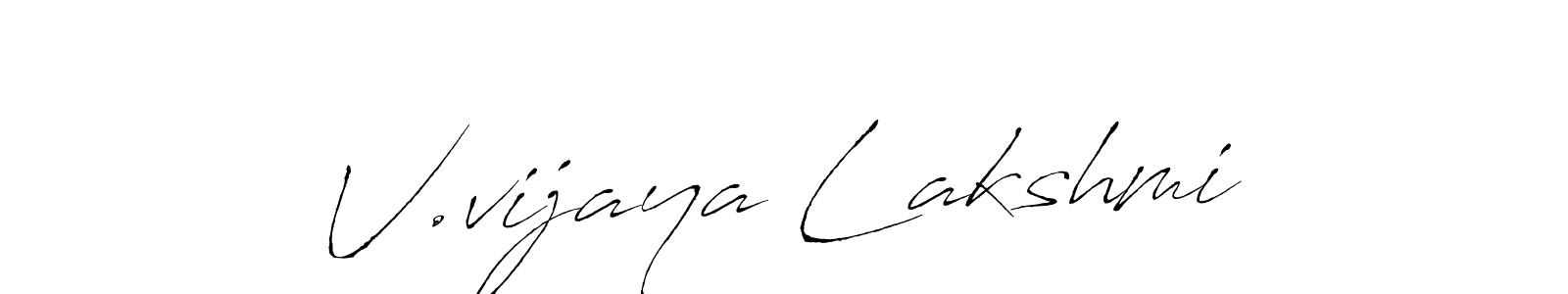 Design your own signature with our free online signature maker. With this signature software, you can create a handwritten (Antro_Vectra) signature for name V.vijaya Lakshmi. V.vijaya Lakshmi signature style 6 images and pictures png