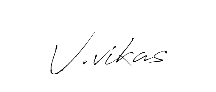 Design your own signature with our free online signature maker. With this signature software, you can create a handwritten (Antro_Vectra) signature for name V.vikas. V.vikas signature style 6 images and pictures png