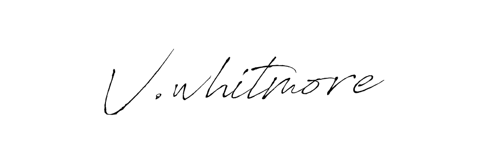 Design your own signature with our free online signature maker. With this signature software, you can create a handwritten (Antro_Vectra) signature for name V.whitmore. V.whitmore signature style 6 images and pictures png