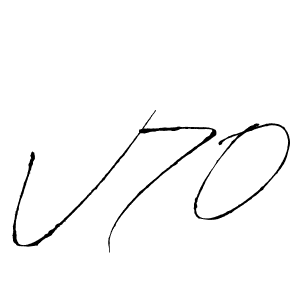 The best way (Antro_Vectra) to make a short signature is to pick only two or three words in your name. The name V70 include a total of six letters. For converting this name. V70 signature style 6 images and pictures png