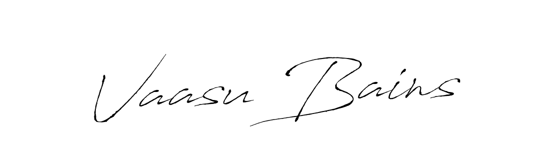 Create a beautiful signature design for name Vaasu Bains. With this signature (Antro_Vectra) fonts, you can make a handwritten signature for free. Vaasu Bains signature style 6 images and pictures png