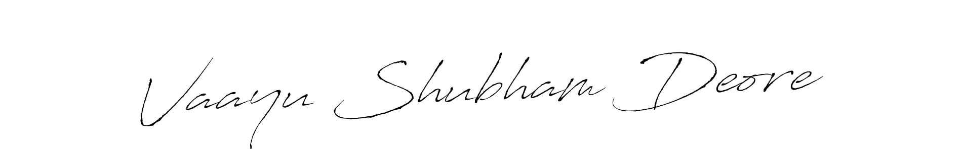 How to make Vaayu Shubham Deore name signature. Use Antro_Vectra style for creating short signs online. This is the latest handwritten sign. Vaayu Shubham Deore signature style 6 images and pictures png