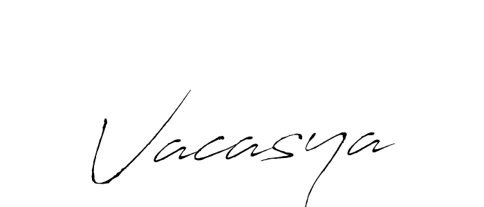 Use a signature maker to create a handwritten signature online. With this signature software, you can design (Antro_Vectra) your own signature for name Vacasya. Vacasya signature style 6 images and pictures png