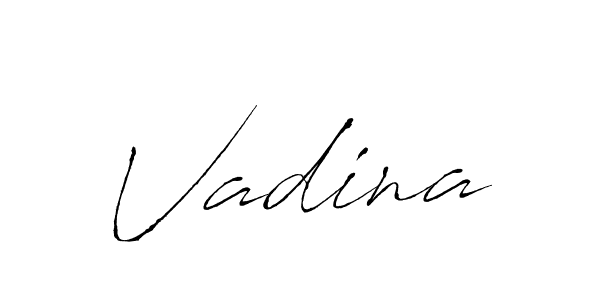 Use a signature maker to create a handwritten signature online. With this signature software, you can design (Antro_Vectra) your own signature for name Vadina. Vadina signature style 6 images and pictures png