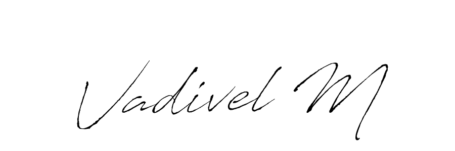 Vadivel M stylish signature style. Best Handwritten Sign (Antro_Vectra) for my name. Handwritten Signature Collection Ideas for my name Vadivel M. Vadivel M signature style 6 images and pictures png