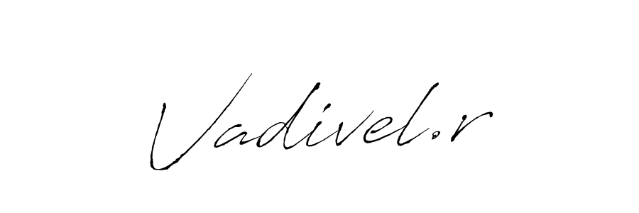 Use a signature maker to create a handwritten signature online. With this signature software, you can design (Antro_Vectra) your own signature for name Vadivel.r. Vadivel.r signature style 6 images and pictures png