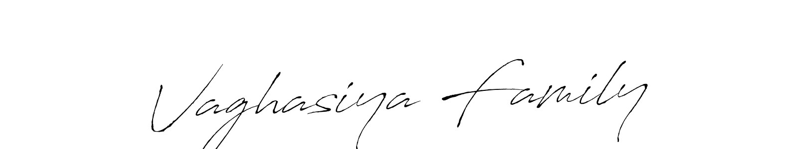 Make a beautiful signature design for name Vaghasiya Family. With this signature (Antro_Vectra) style, you can create a handwritten signature for free. Vaghasiya Family signature style 6 images and pictures png