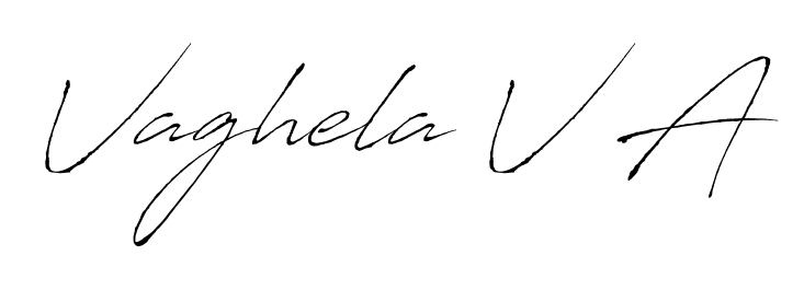 A classic penmanship look for Vaghela V A. The Antro_Vectra font brings timeless elegance and confidence to every signed document. Vaghela V A signature style 6 images and pictures png