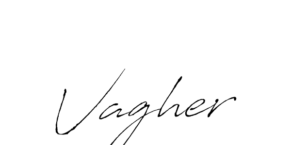 Design your own signature with our free online signature maker. With this signature software, you can create a handwritten (Antro_Vectra) signature for name Vagher. Vagher signature style 6 images and pictures png