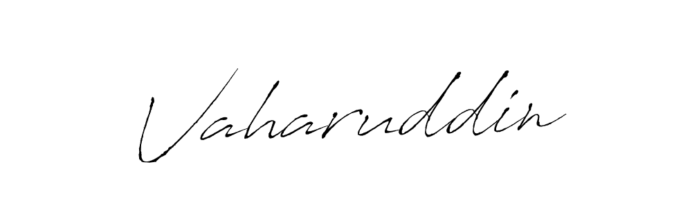 Make a beautiful signature design for name Vaharuddin. With this signature (Antro_Vectra) style, you can create a handwritten signature for free. Vaharuddin signature style 6 images and pictures png