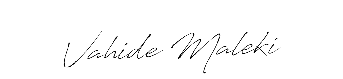 Make a beautiful signature design for name Vahide Maleki. With this signature (Antro_Vectra) style, you can create a handwritten signature for free. Vahide Maleki signature style 6 images and pictures png